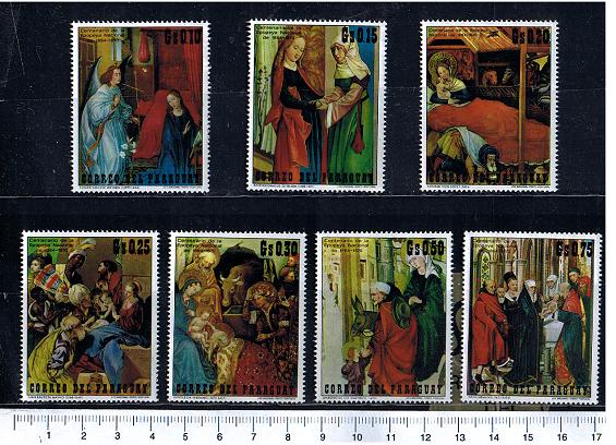 38614 -  PARAGUAY 1971-1615 Natale,dipinti di pittori famosi - 7 valori serie completa nuovi lavati - Yvert # 1164/1170