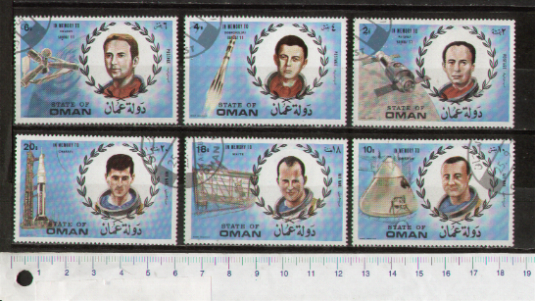 38903 - OMAN, Anno 1971-1894, In memoria Astronauti della Soyuz 11 - 6 valori serie completa timbrata