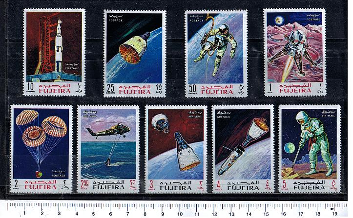 38952 - FUJEIRA, Anno 1969-326-34 * Missione spaziale Apollo - 9 valori nuovi senza colla serie completa