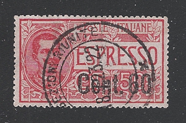 39121 - REGNO DITALIA -1922 - ESPRESSI - espresso del 1920 da 50 c. rosso usato con soprastampato nuovo valore da 60 c. - in buone condizioni.
