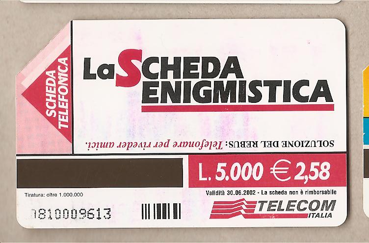 39301 - Italia - scheda telefonica usata da  5000/ 2,58 - La Scheda Enigmistica - Rebus