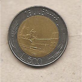 39327 - Italia - moneta circolata da 500 Lire  Bimetallica  - 1982