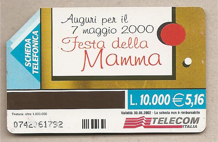 39332 - Italia - scheda telefonica usata da L. 10.000/  5,16 Lire  Festa della Mamma - 2000