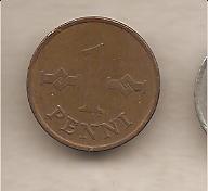 39395 - Finlandia - moneta circolata da 1 Penni - 1969