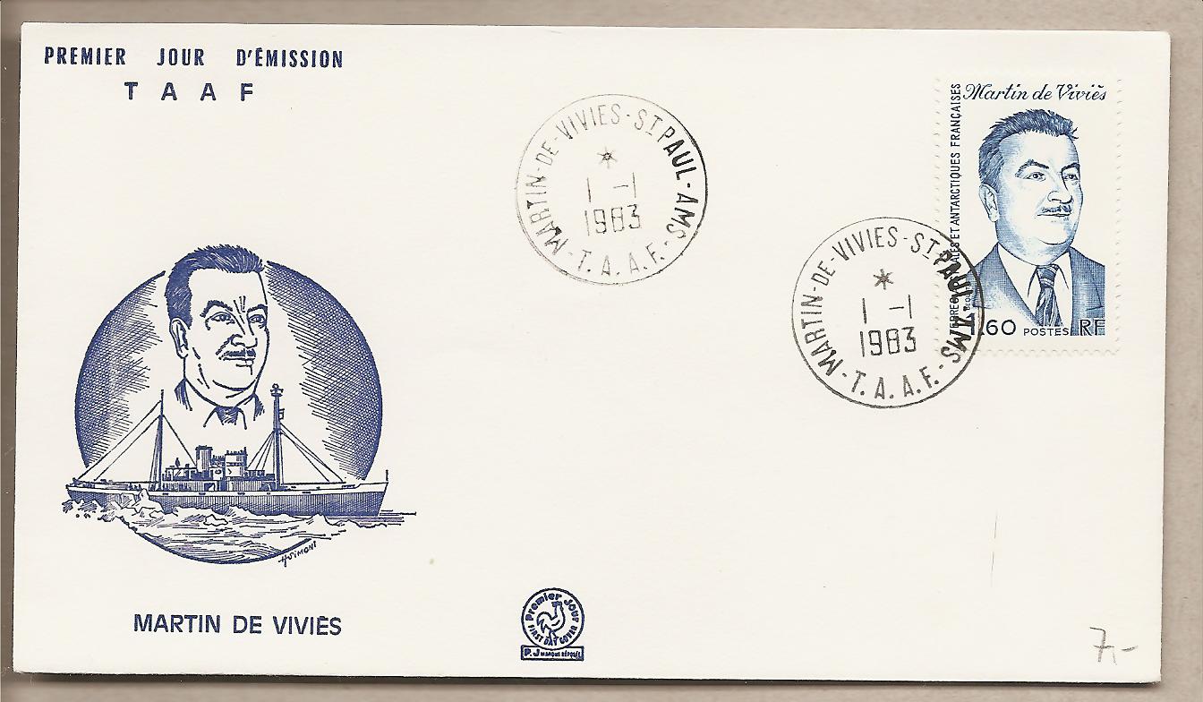 39500 - TAAF - busta FDC: Martin De Vivies - 1983