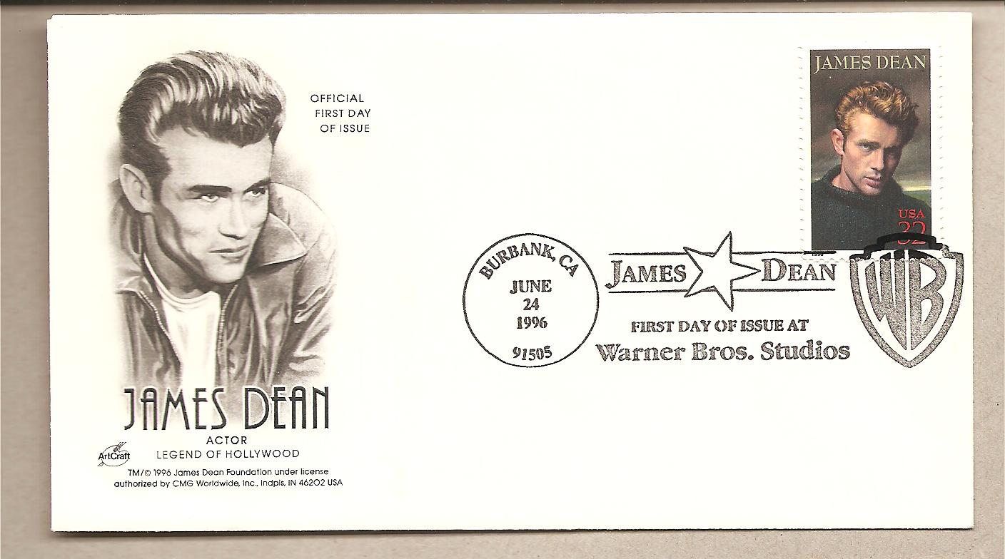 39636 - USA - busta FDC con annullo speciale: Leggende di Hollywood: James Dean - 1996