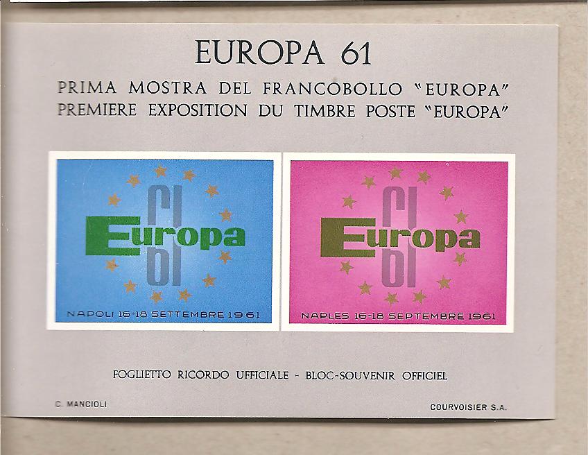 39640 - Italia - foglietto erinnofilo: 1 Mostra del francobollo Europa  - 1961 - MOLTO RARO