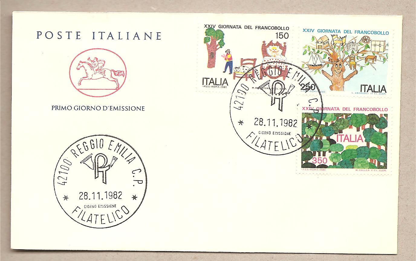 39685 - Italia - busta FDC con serie completa: XXIV giornata del francobollo - 1982