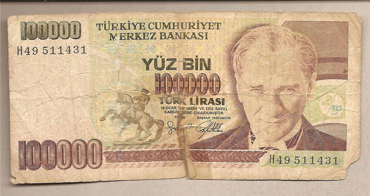 39808 - Turchia - banconota circolata da 100.000 Lire