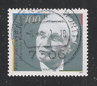 39824 - GERMANIA REP. FEDERALE - 1991 - valore usato da 100 p. - centenario della nascita di WALTER EUCKEN, economista - in ottime condizioni.