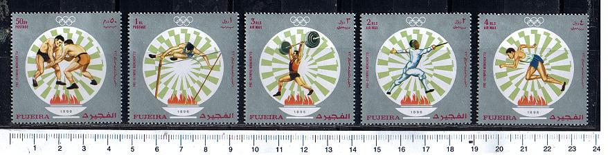 39872 - FUJEIRA	1971-639-43	Giochi Pre-Olimpici di Monaco  72 - 5 valori serie completa nuova senza colla