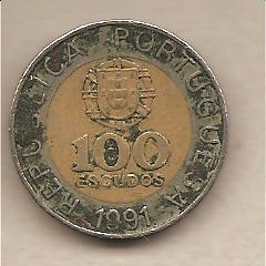 40016 - Portogallo - moneta circolata da 100 Scudi - 1991