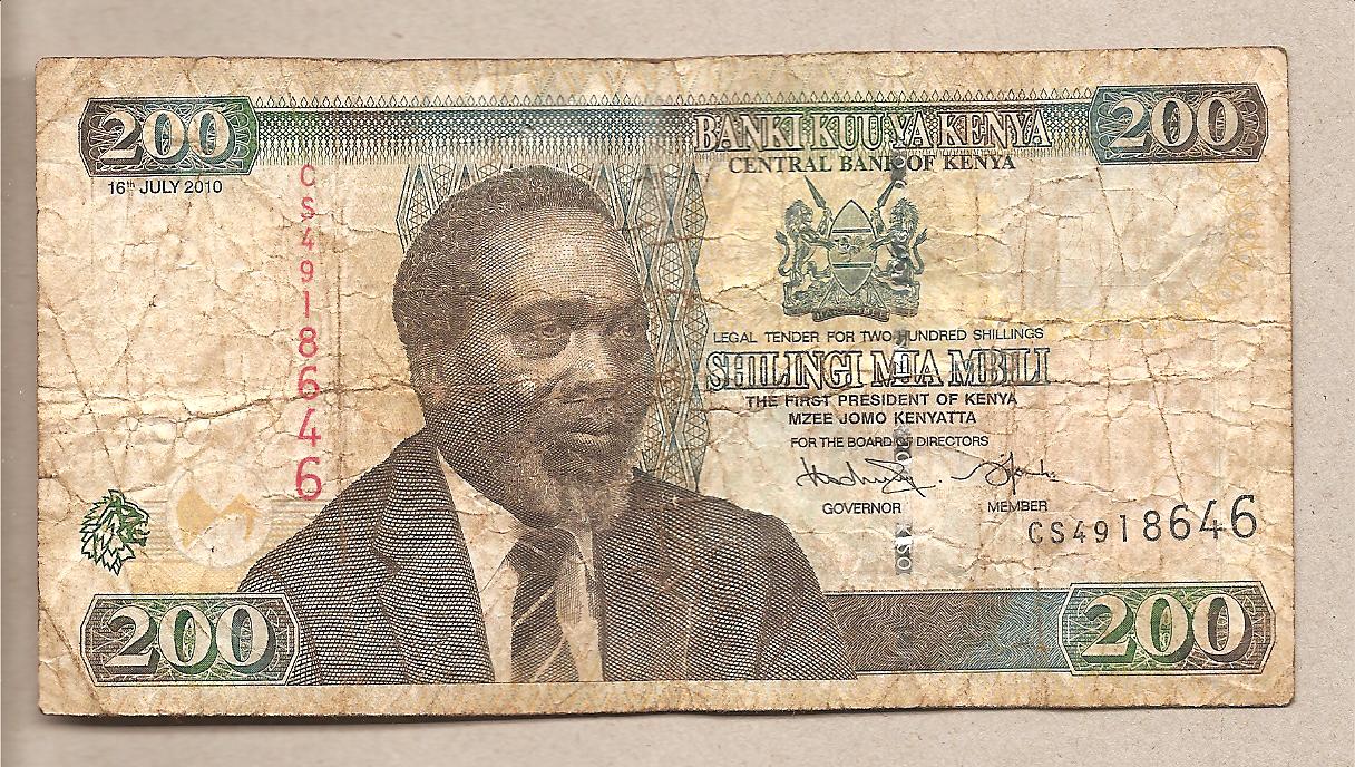 40302 - Kenya -  banconota circolata da 200 Scellini - 2010