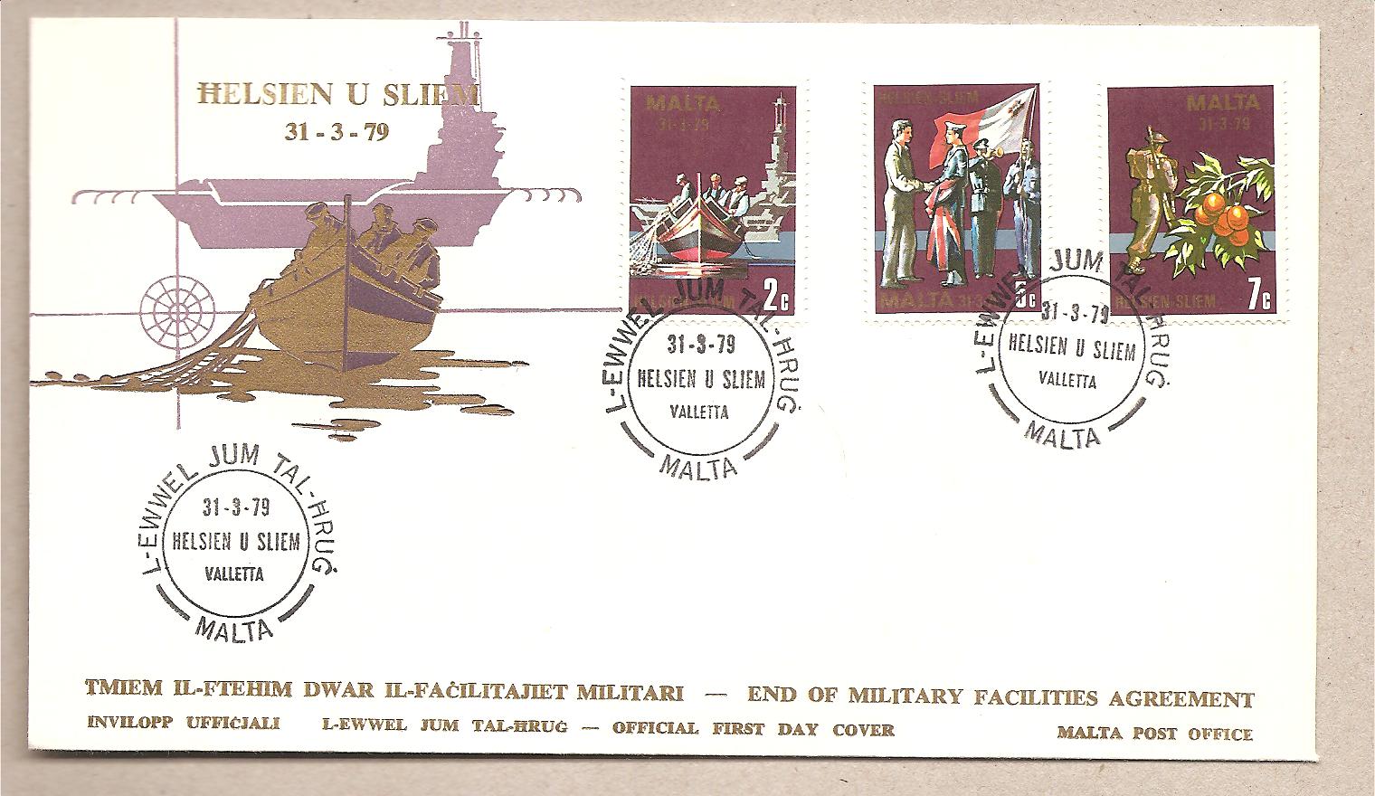 40365 - Malta - busta FDC: Fine della basi militari a Malta - 1979