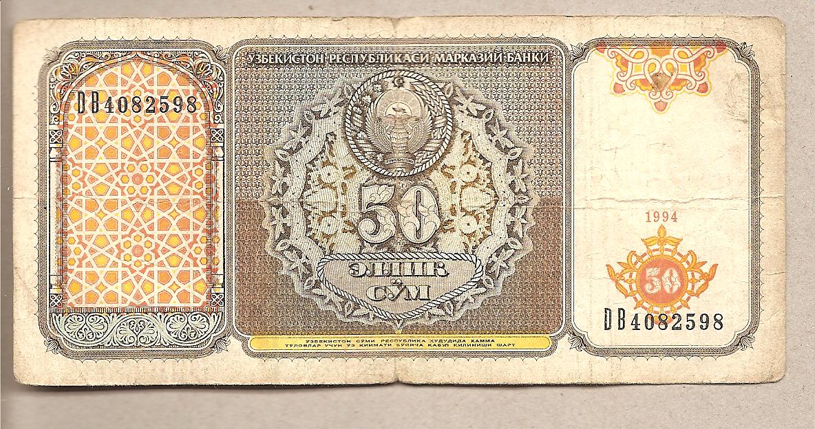 40373 - Uzbekistan - banconota circolata da 50 Som - 1994