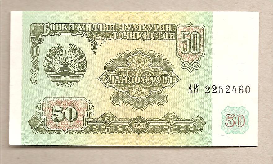 40376 - Tagikistan - banconota non circolata da 50 Rubli - 1994