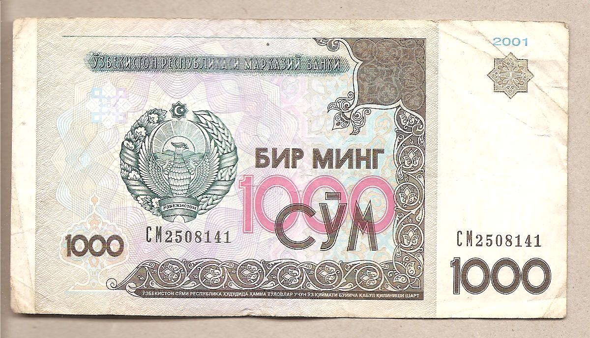 40396 - Uzbekistan - banconota circolata da 1000 Som - 2001