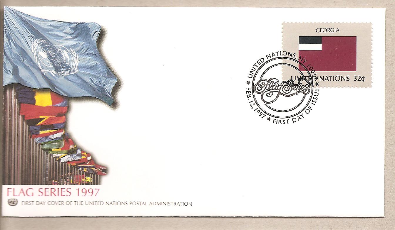 40698 - ONU New York - busta FDC con annullo speciale: Bandiera Georgia - 1997