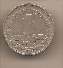 40798 - Yugoslavia - moneta circolata da 1 Dinaro - 1965