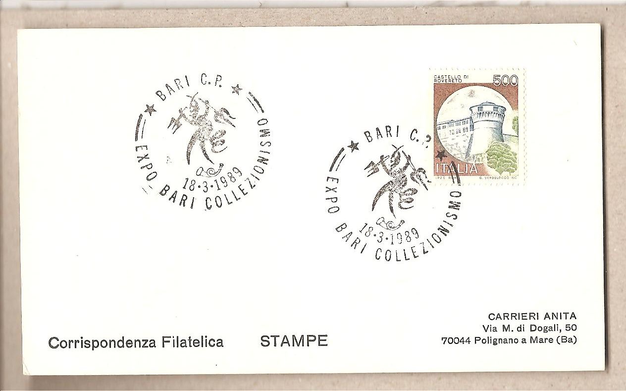 40804 - Italia - cartolina con annullo speciale: Expo Bari Collezionismo - 1989