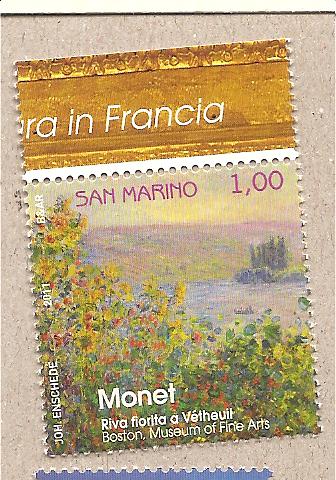 40852 - San Marino - f.bollo nuovo: Monet - 2011