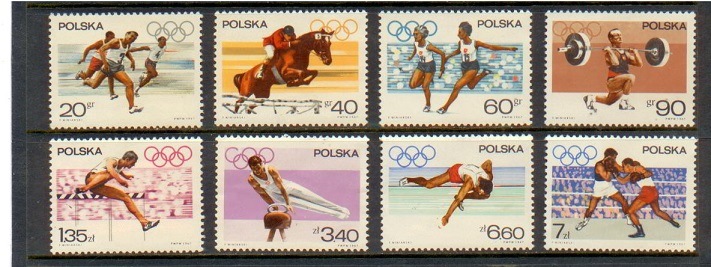 40989 - POLONIA	1967-1616/23	Pre Olimpiadi del Messico - 8 valori serie completa nuova senza colla -Minimo di acquisto  5,00
