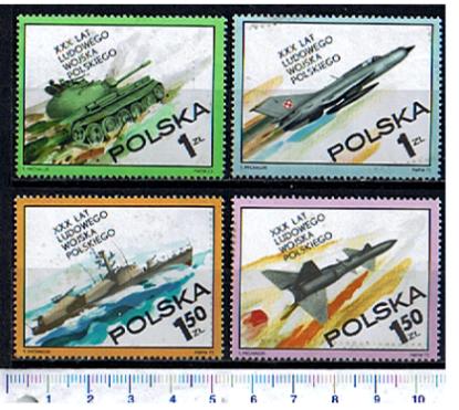 41003 - POLONIA	1973-2115-18	30 Anni Armata Popolare Polacca - 4 valori serie completa nuova senza colla - Acquisti minimi per  5,00