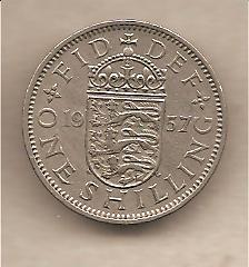 41095 - Regno Unito - moneta circolata da 1 Scellino - 1957
