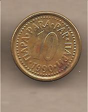 41101 - Jugoslavia - moneta circolata da 10 Para - 1990