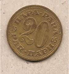 41106 - Jugoslavia - moneta circolata da 20 Para - 1965