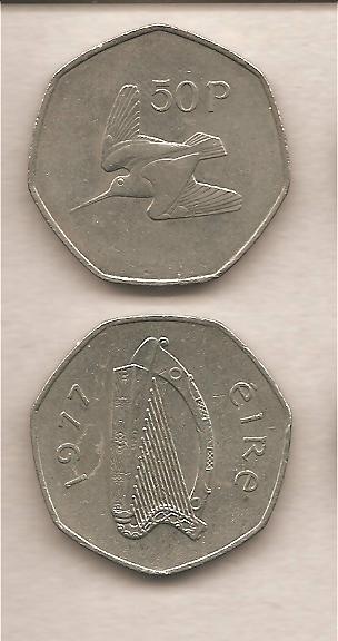 41122 - Irlanda - moneta da 50 Pence circolata - 1977