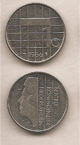 41129 - Paesi Bassi - moneta circolata da 1 Gulden - 1986