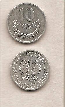41131 - Polonia - moneta circolata da 10 Grozzy - 1980