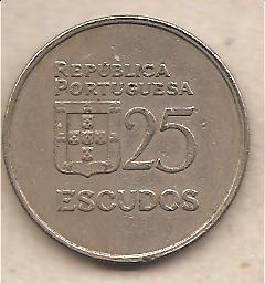 41280 - Portogallo - moneta circolata da 25 Scudi - 1985