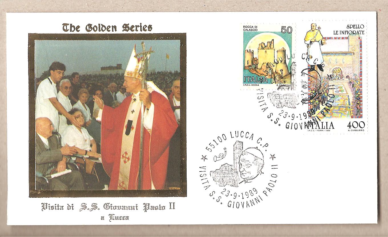 41328 - Italia - busta con annullo speciale: Visita di S.S. Giovanni Paolo II a Lucca - 1989
