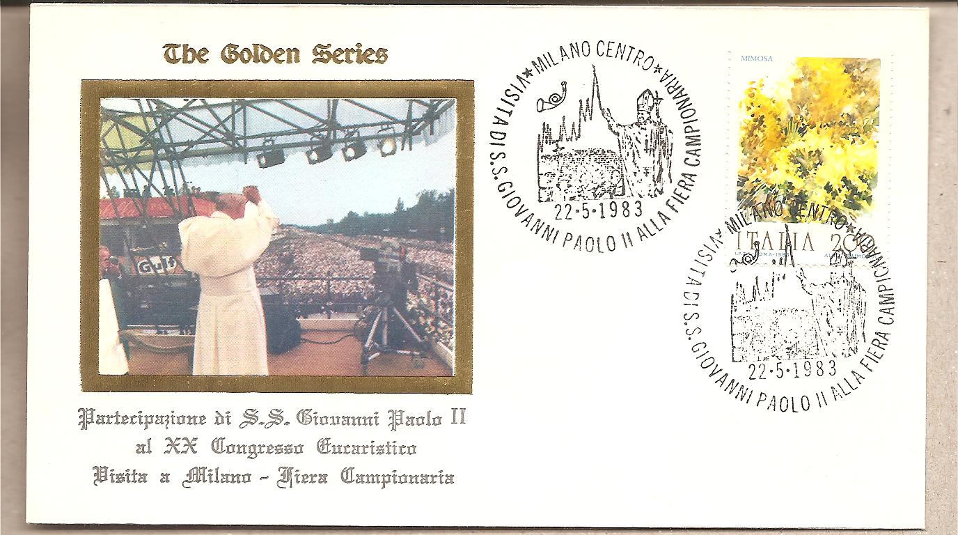 41335 - Italia - busta con annullo speciale: Visita di S.S. Giovanni Paolo II a Milano Fiera Campionaria - 1983