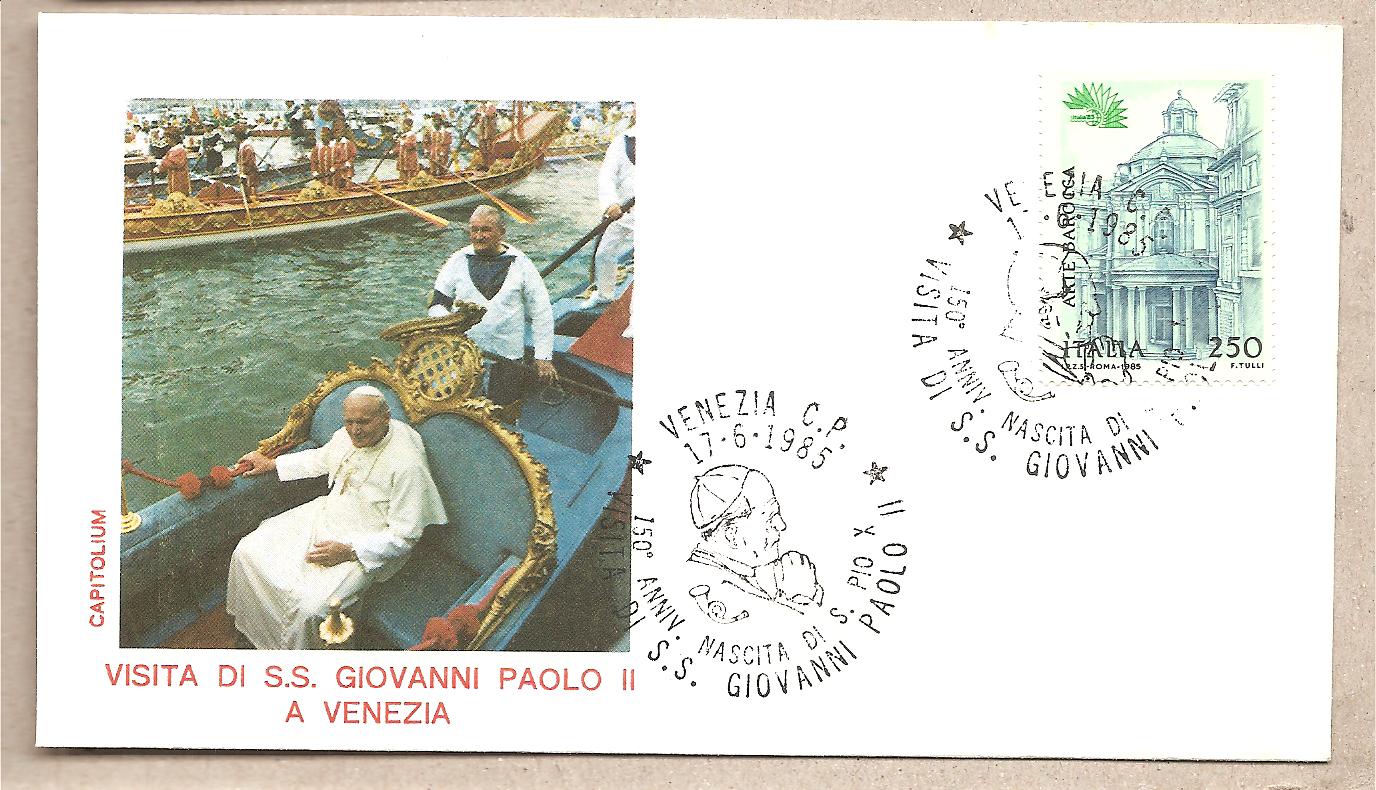 41349 - Italia - busta con annullo speciale: Visita di S.S. Giovanni Paolo II a Venezia - 1985