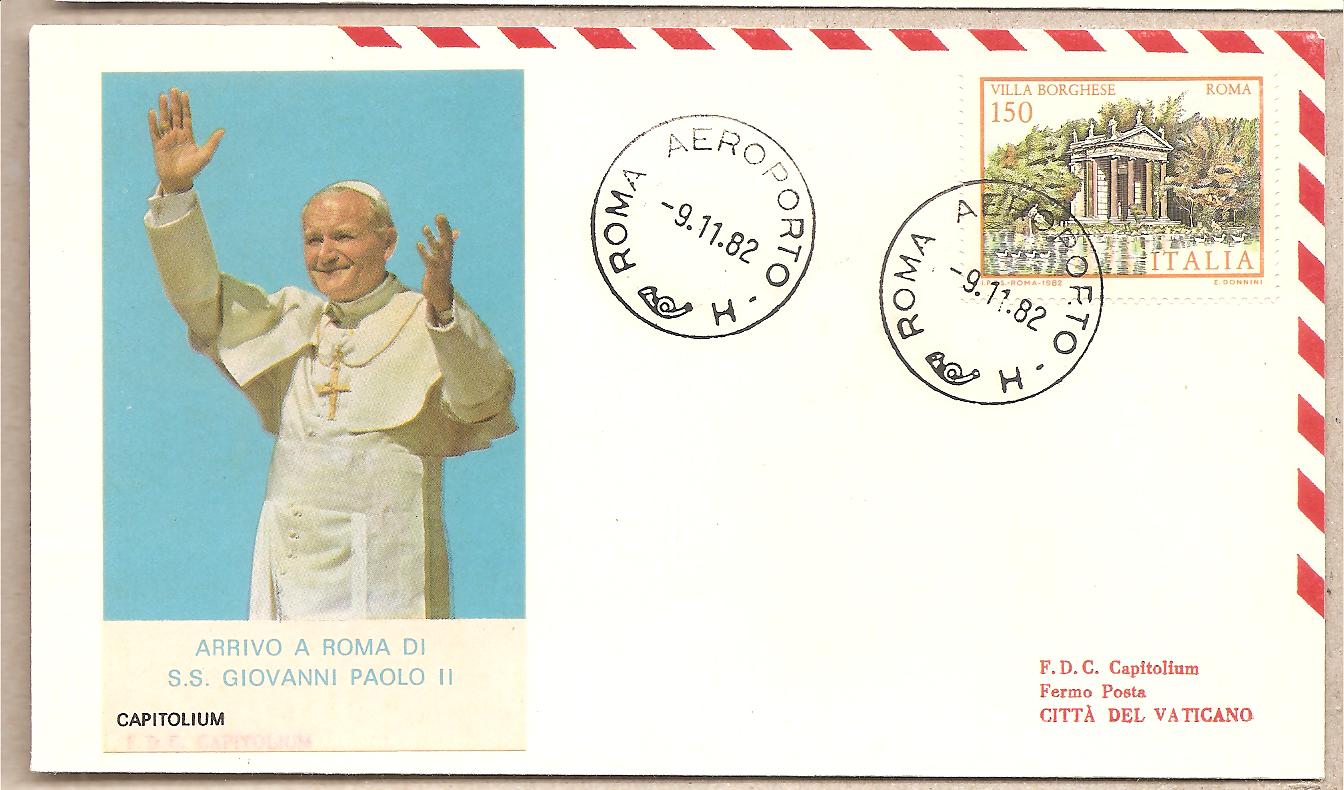 41352 - Italia - busta con annullo speciale: Visita di S.S. Giovanni Paolo II a Arrivo a Roma - 1982
