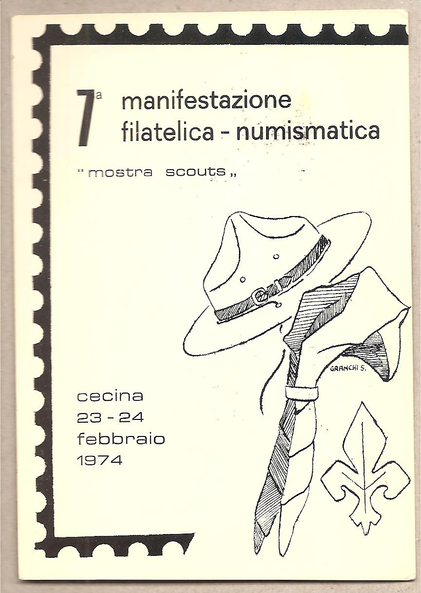 41363 - Italia - cartolina con annullo speciale: Mostra Scout a Cecina (LI) - 1974 * T