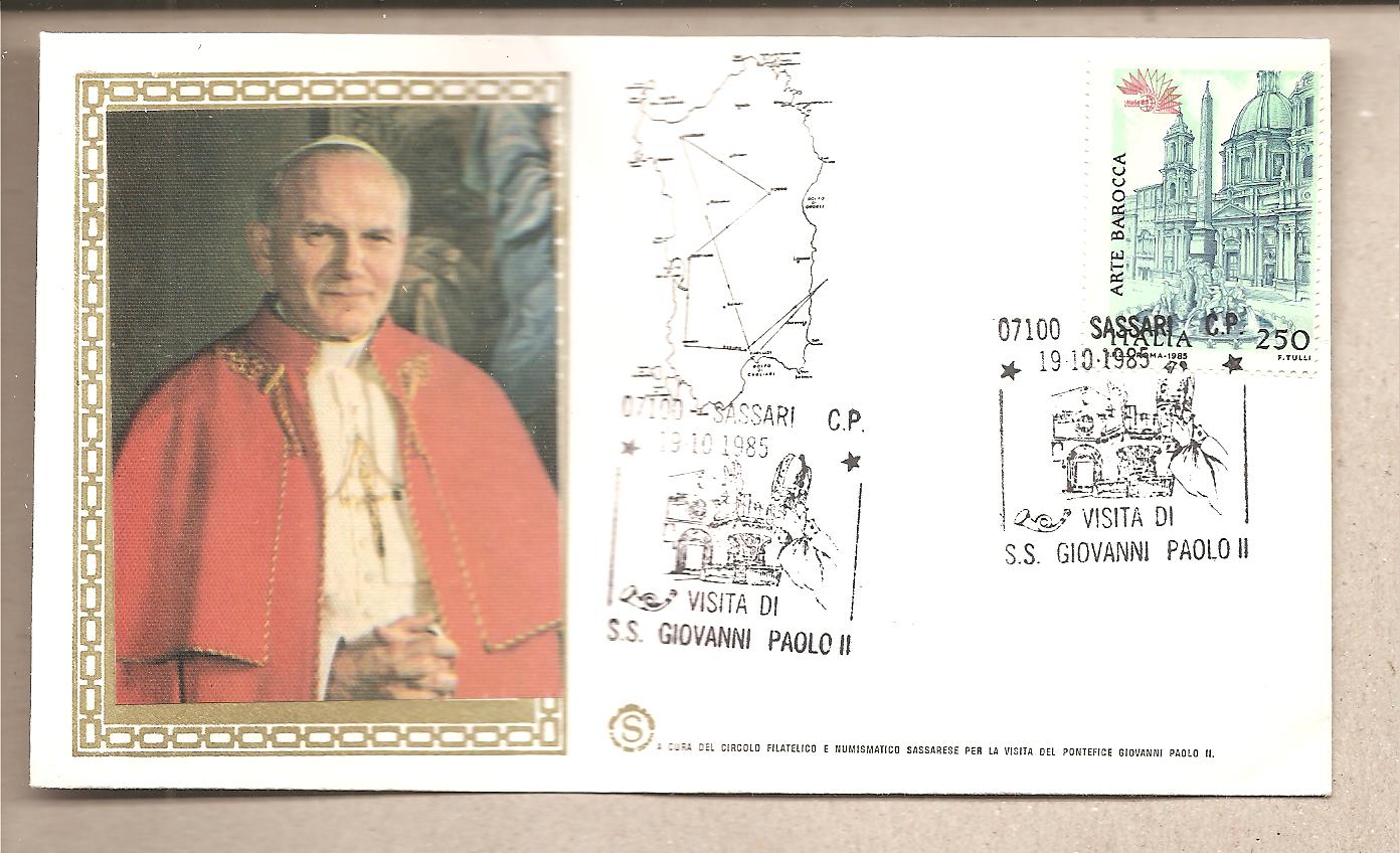 41368 - Italia - busta con annullo speciale: Visita di S.S. Giovanni Paolo II a Sassari - 1985
