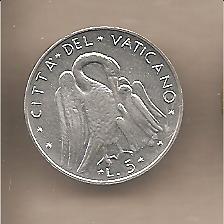 41451 - Vaticano - moneta circolata da 5 - 1973 qFDS