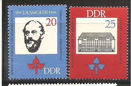 41597 - DDR - serie completa nuova linguellata: Michel n 1165/6 - 1966