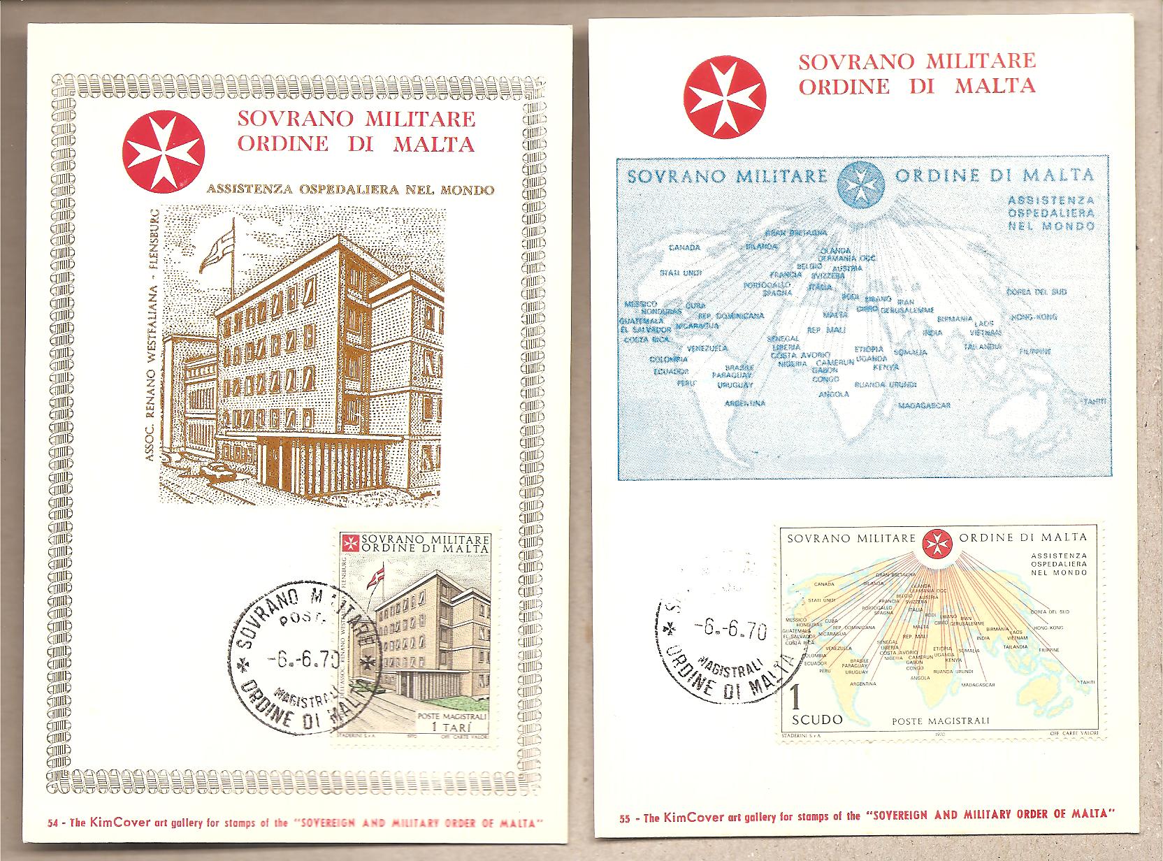 41620 - SMOM - 6 cartoline Maximum con serie completa: Ospedali dell Odine  - 1970