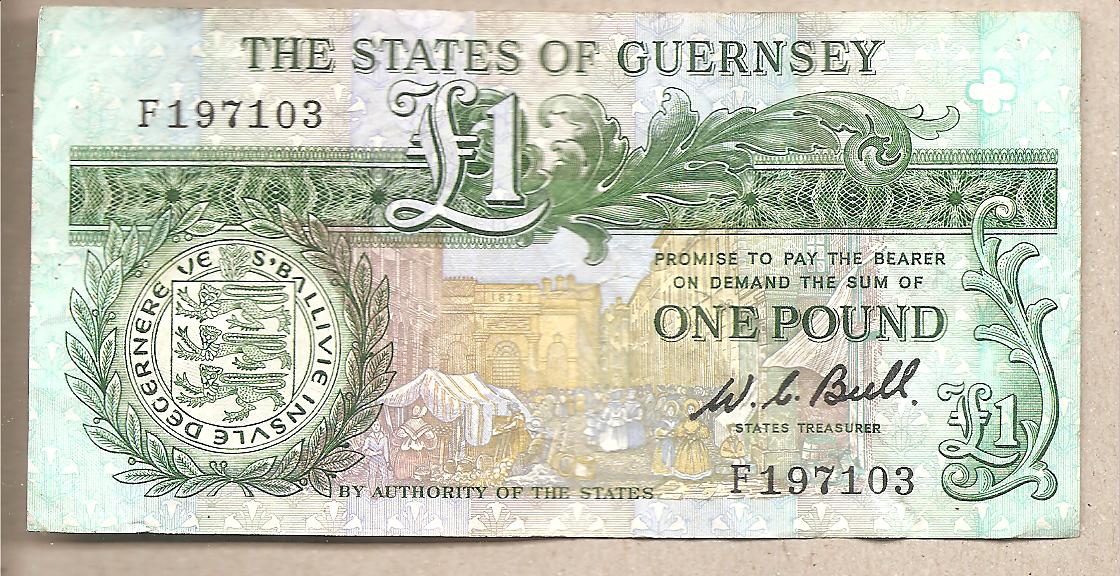 41662 - Guernsey - banconota circolata da 1 sterlina - 1980