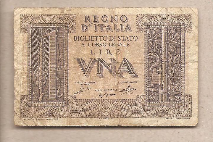 41768 - Italia - banconota circolata da 1 Lira  Impero  - 1944