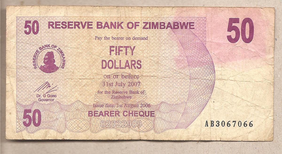 41770 - Zimbabwe - banconota circolata da 50 Dollari - 2006