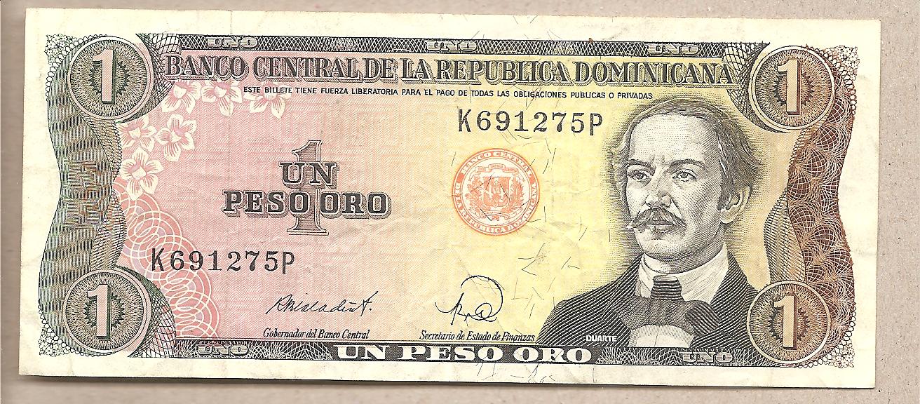41786 - Rep. Dominicana - banconota circolata da 1 Peso - 1988