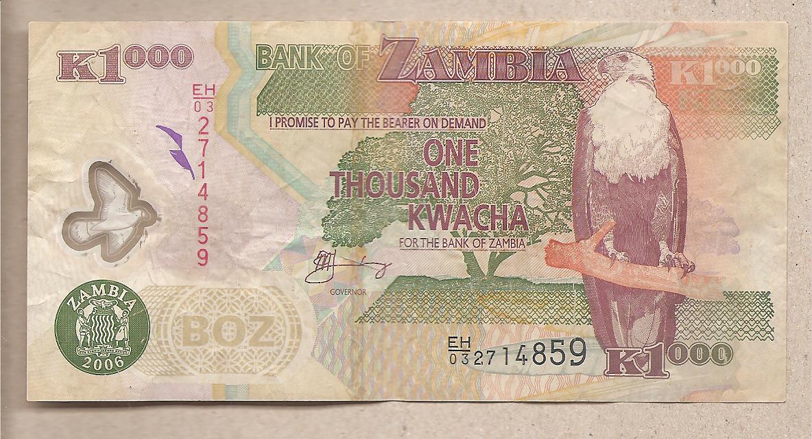 41845 - Zambia - banconota circolata da 1000 Kwacha - 2006 - Polimero