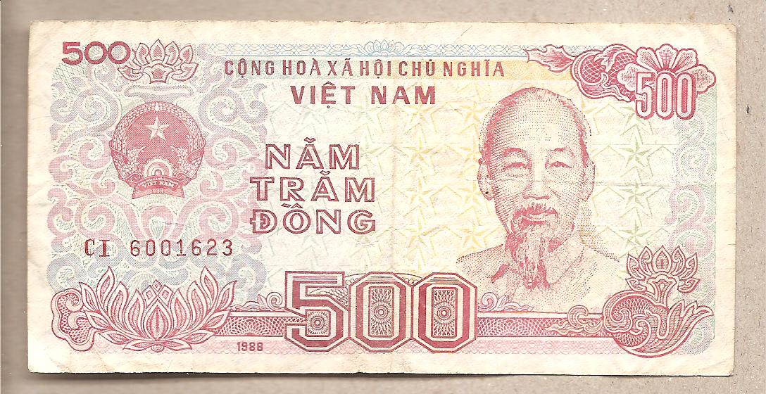 41848 - Vietnam - banconota circolata da 500 Dong - 1988