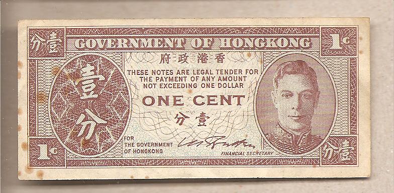 41876 - Hong Kong - banconota circolata da 1 Centesimo - 1945